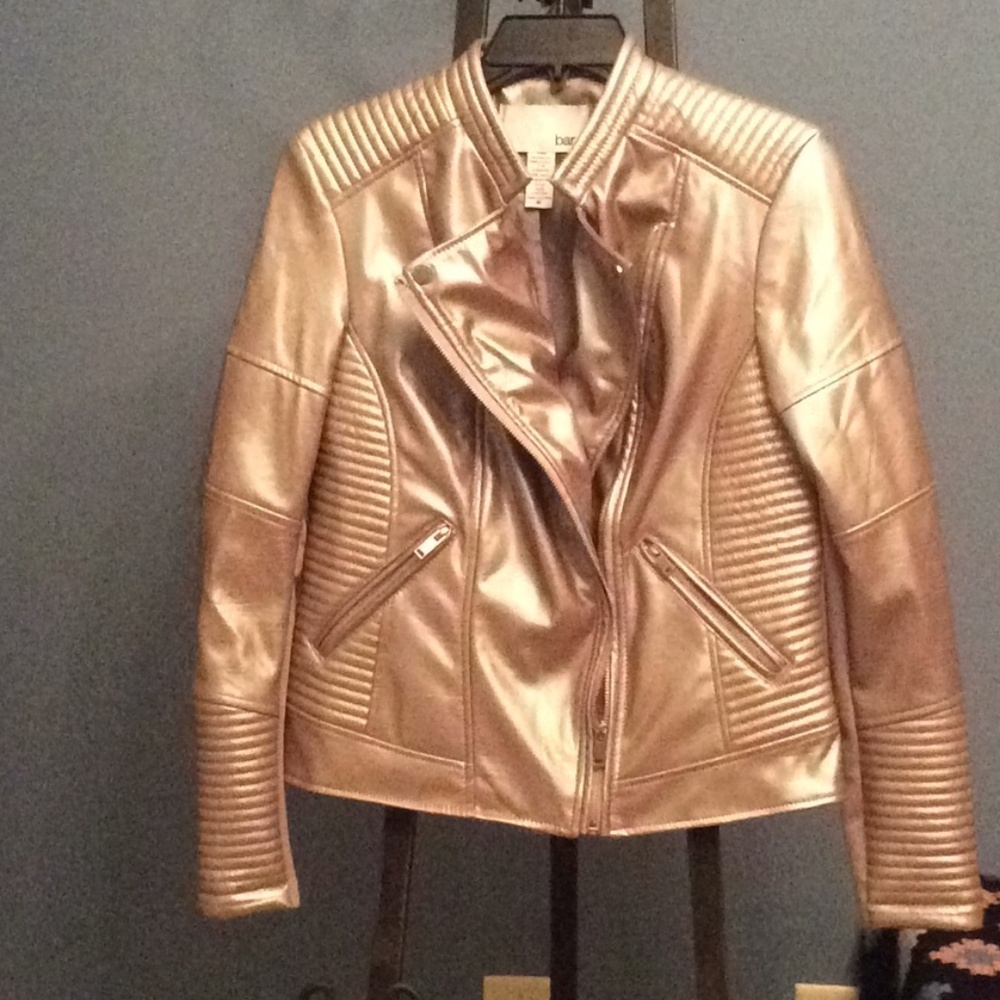 Bar III Leather Like Quilted Jacket